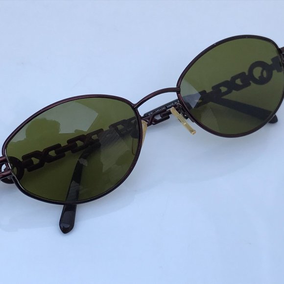 St John Sunglasses Thin Metal Bronze Gold Chain de - Picture 4 of 12